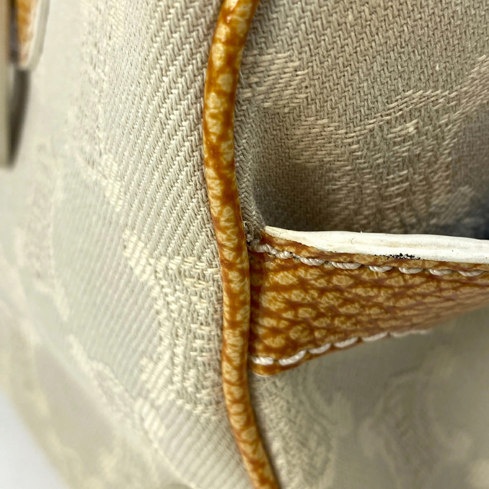 Celine Boogie Bag Macadam canvas handbag brown Ivory White - Picture 5 of 7